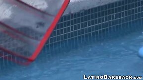 Latin pool twink is about to get fucked raw