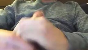 Thrilled hairy papa bursts up