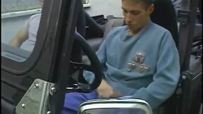 Big cock masturbating in Jeep