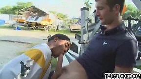 Black stud sucks and fucks white cock