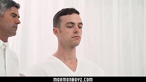 Clean-cut mormon twink barebacked in church