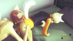 Furry yaoi 2 foxes annalingus & knocked off with internal cum in his bum yiff animation