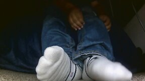 White socks to bear soles plus some orange play hehe